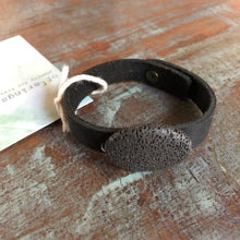 Lava Diffuser Bracelet - Black Leather