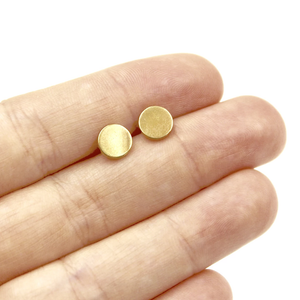 Brass Flat Dot Earrings