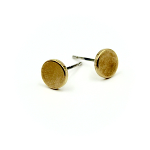 Brass Flat Dot Earrings