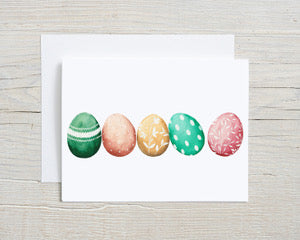 Five Easter Eggs Greeting Card