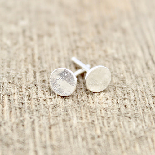 Flat Dot Earrings - Sterling Silver