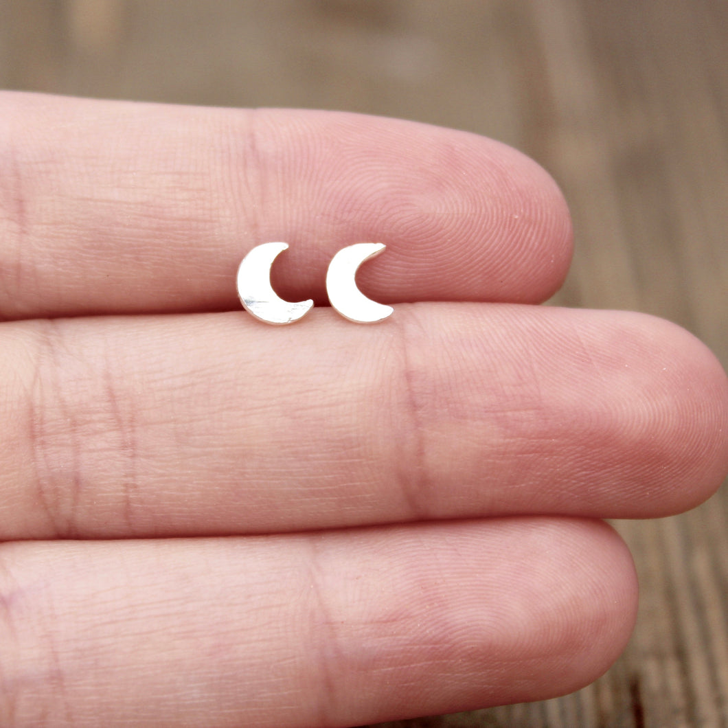 Crescent Moon Earrings - Sterling Silver