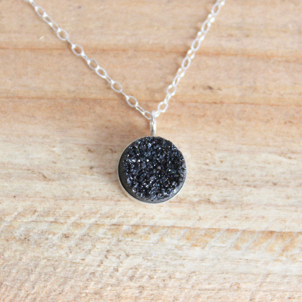 Black Druzy Necklace