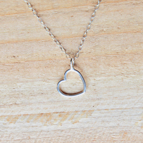 Open Heart Necklace - Sterling Silver
