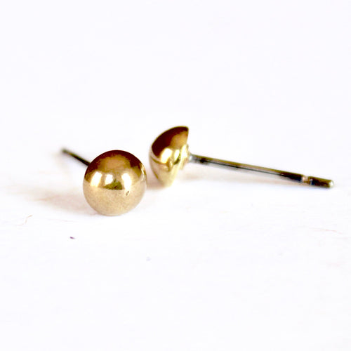 Brass Cabochon Earrings