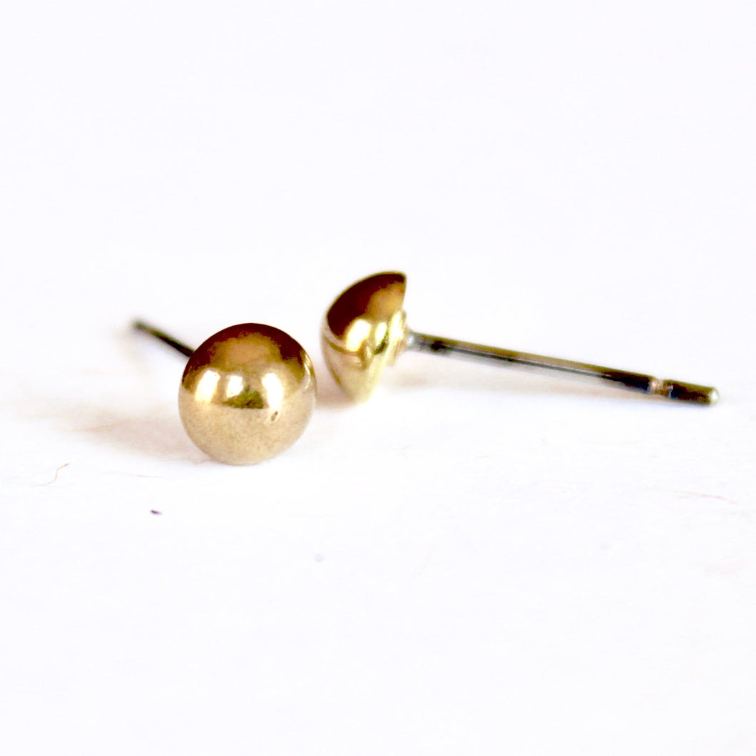 Brass Cabochon Earrings