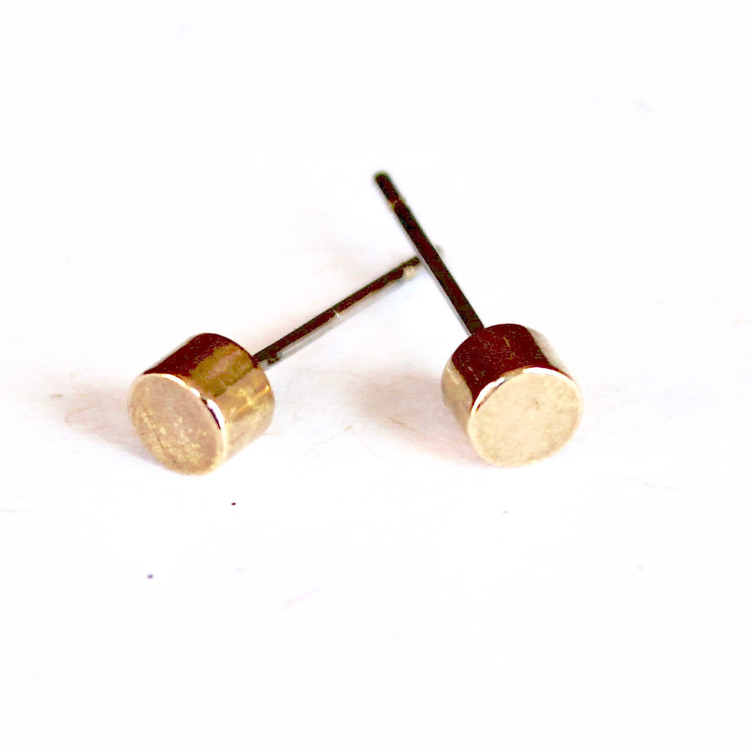 Brass Cylinder Earrings