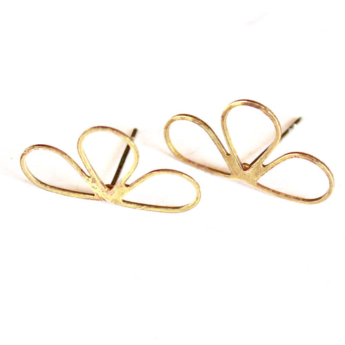 Brass Half Flower Earrings