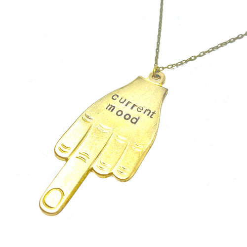 'Current Mood' Middle Finger Necklace