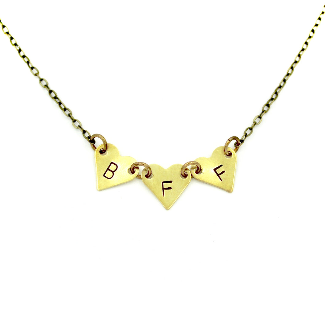 'BFF' Hearts Necklace