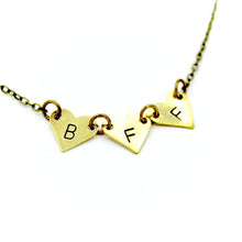 'BFF' Hearts Necklace