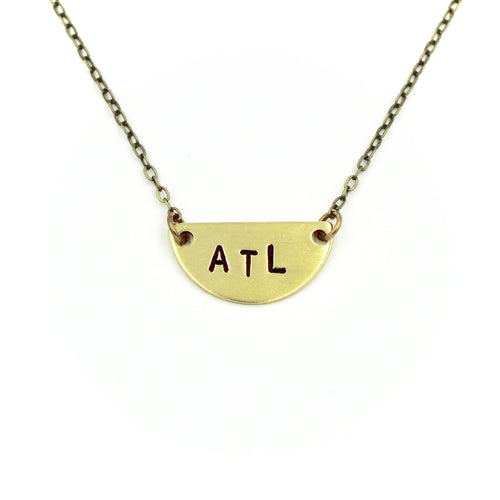 'ATL' Mini Half Moon Necklace