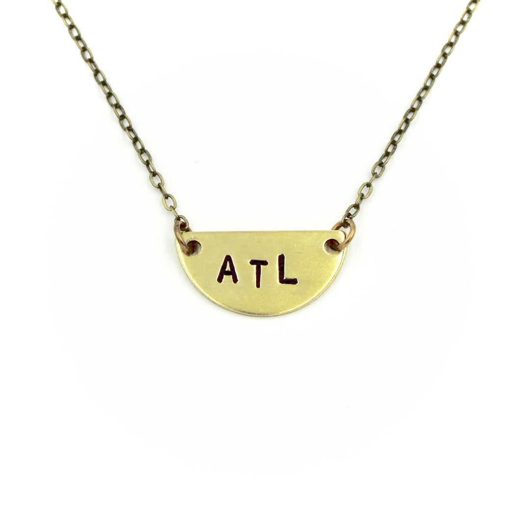 'ATL' Mini Half Moon Necklace