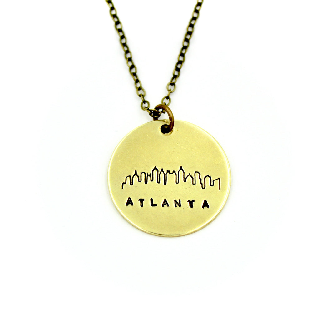 Atlanta Skyline Round Necklace