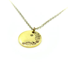 Flower Border Necklace - Brass