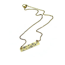 Floral Bar Necklace - Brass