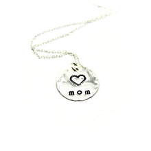 'Mom' Lace Heart Necklace