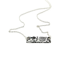 Floral Bar Necklace - Sterling Silver
