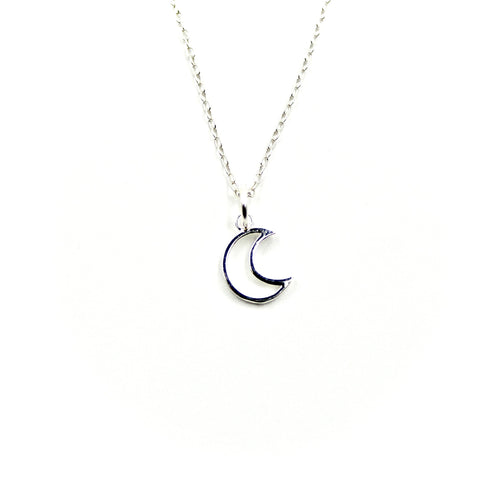 Open Moon Necklace - Sterling Silver