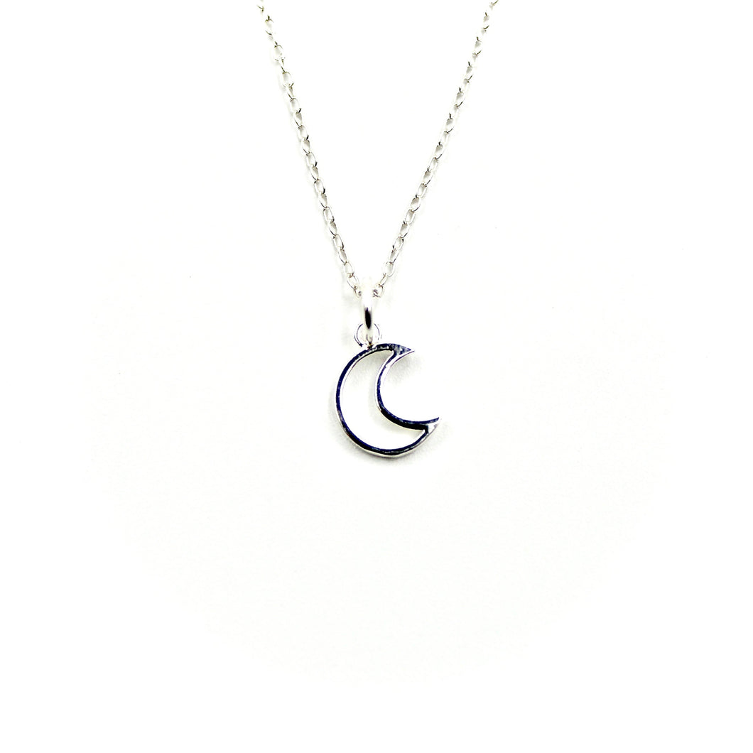 Open Moon Necklace - Sterling Silver