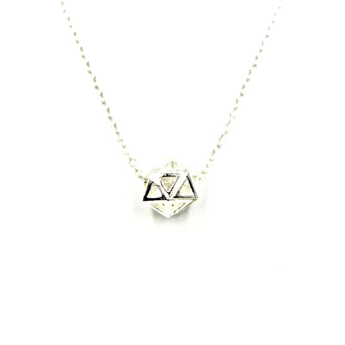 Geometric Bead Necklace - Sterling Silver
