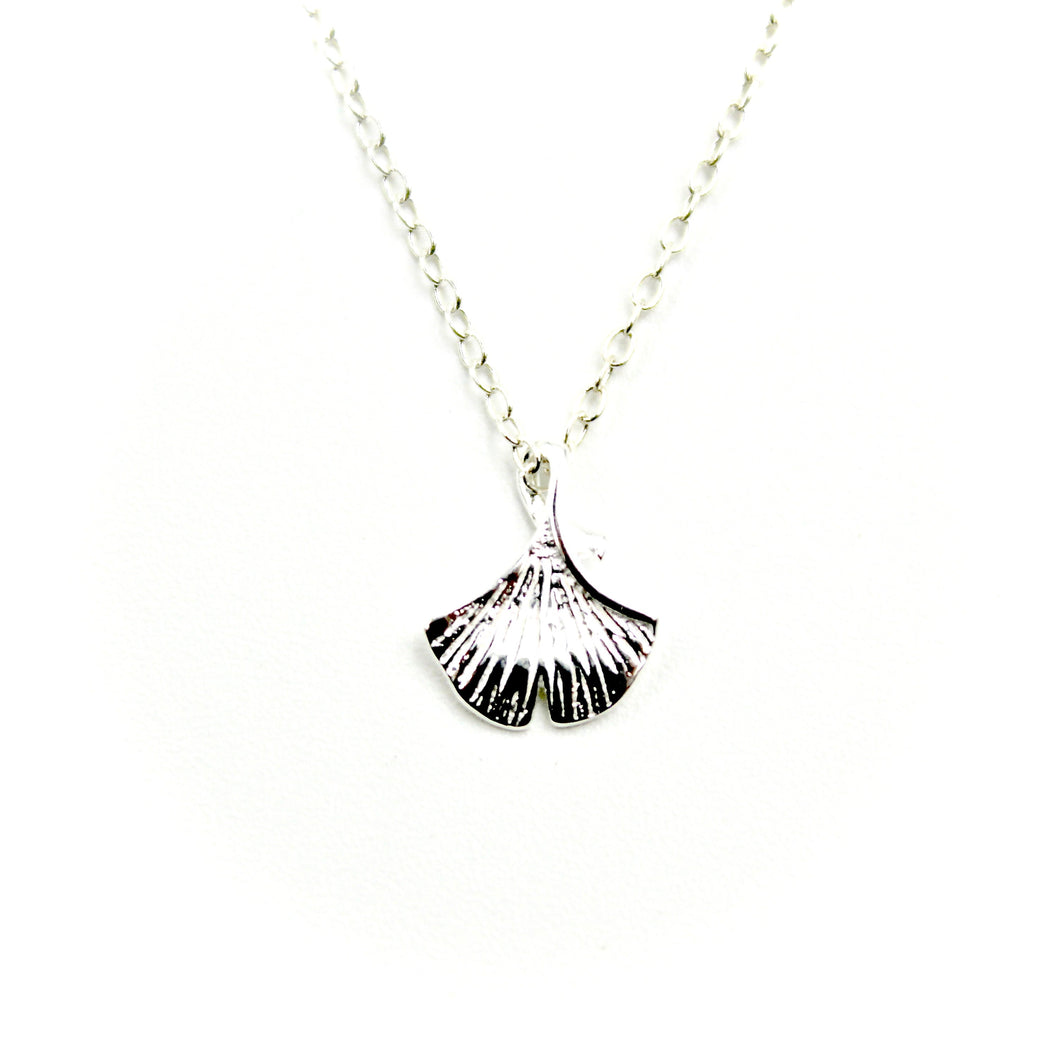 Ginkgo Leaf Necklace - Sterling Silver