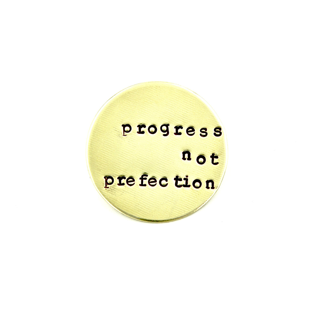 'Progress Not Perfection' Pin