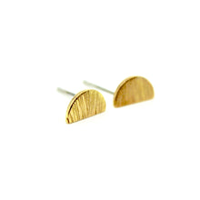 Brushed Semi Circle Earrings - Brass