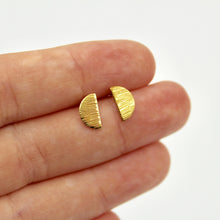 Brushed Semi Circle Earrings - Brass