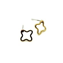 Open Quatrefoil Clover Earrings - Brass