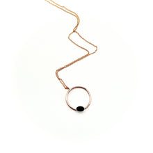 Onyx & Rose Gold-Filled Circle Necklace