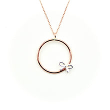 Bow Rose Gold-Filled Circle Necklace
