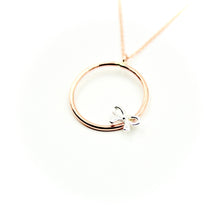 Bow Rose Gold-Filled Circle Necklace