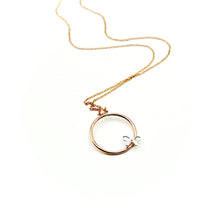 Bow Rose Gold-Filled Circle Necklace