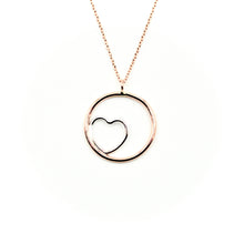 Nestled Heart Rose Gold-Filled Circle Necklace