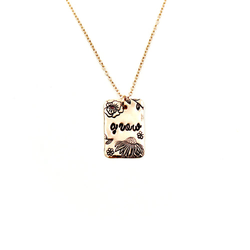 'Grow' Rectangle Rose Gold-Filled Necklace
