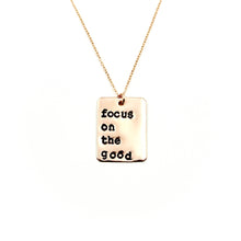 'Focus On The Good' Rectangle Rose Gold-Filled Necklace