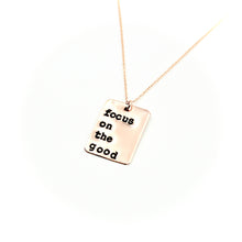 'Focus On The Good' Rectangle Rose Gold-Filled Necklace