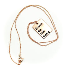 'Focus On The Good' Rectangle Rose Gold-Filled Necklace