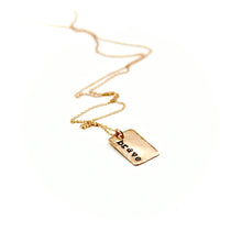 'Brave' Rectangle Rose Gold-Filled Necklace