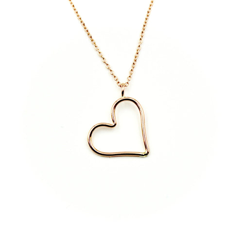 Open Heart Rose Gold-Filled Necklace