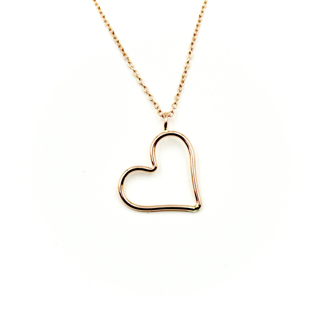 Open Heart Rose Gold-Filled Necklace