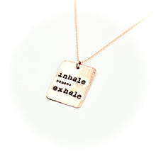 'Inhale Exhale' Rectangle Rose Gold-Filled Necklace