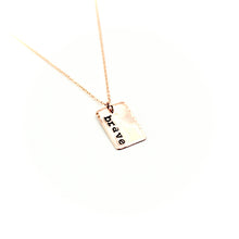 'Brave' Rectangle Rose Gold-Filled Necklace