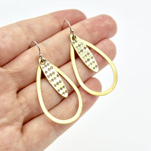 Stamped Teardrop Earrings