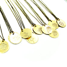 Birth Flower Necklace - Brass