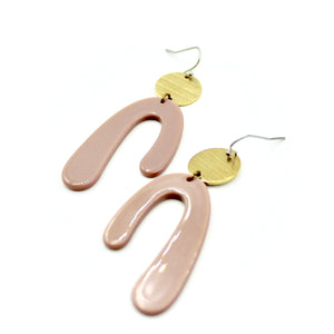 Mauve Abstract Drops Earrings