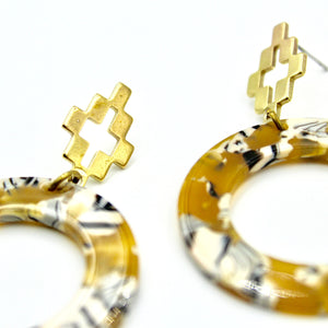 Checker Black & Yellow Earrings