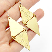 Cross Stitched Triangle Earrings