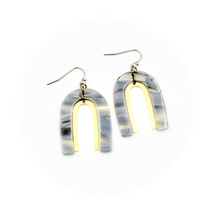 Gray Shimmer U Earrings